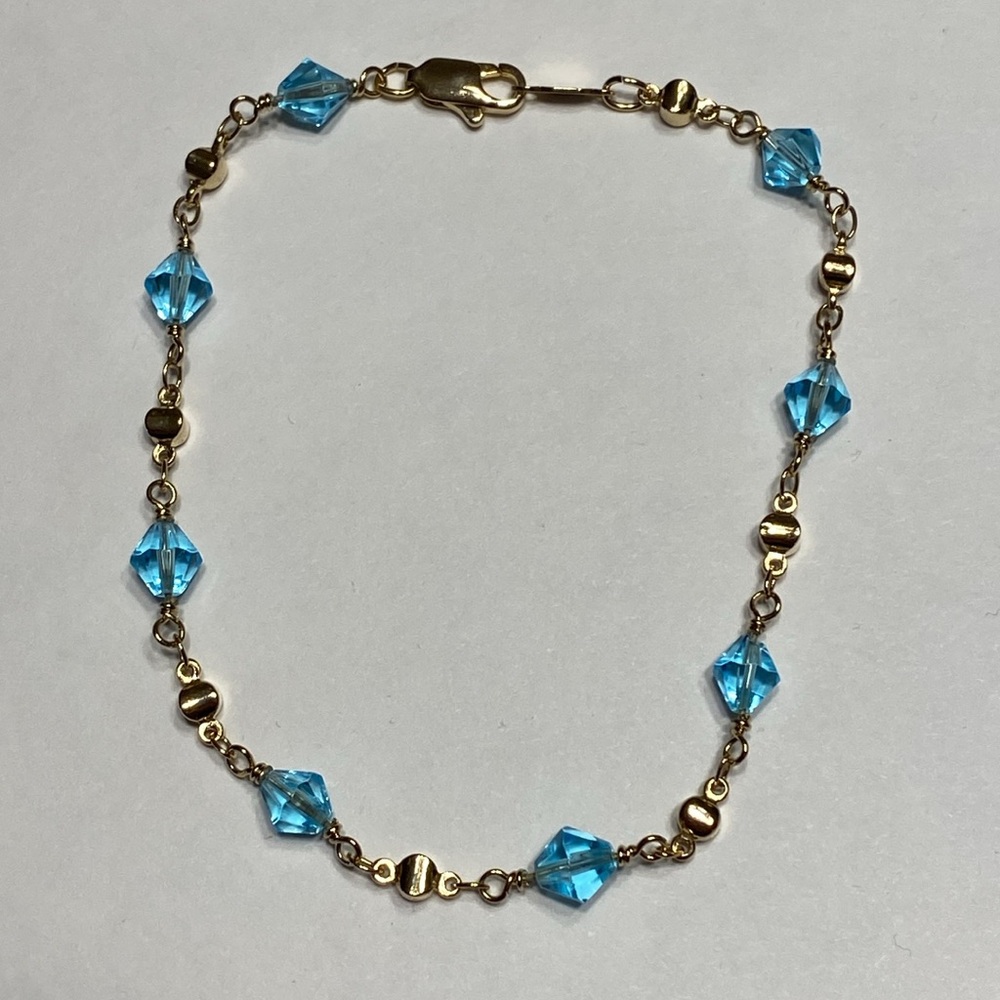 24k GB Blue bracelet 9 inches